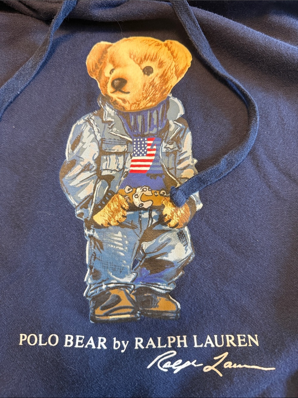 Polo by Ralph Lauren Navy Hoodie with Polo Bear Graphic